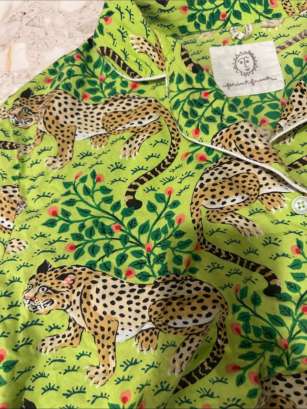 Printfresh Green Bagheera Leopard Print Women's Pajama Jumpsuit